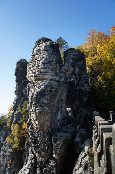 Vista desde el Bastei-Bridge en Suiza Sajona, Alemania — Foto de Stock