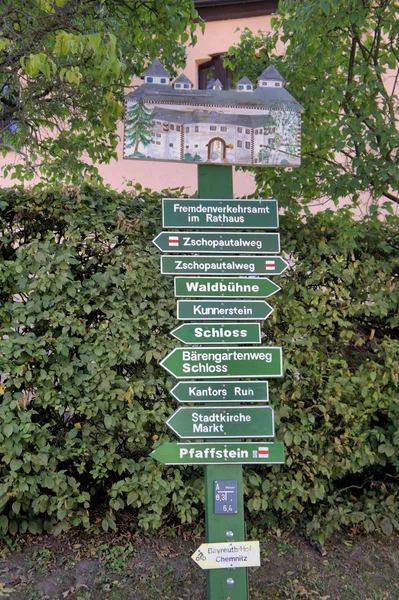 Directional signs in the Erzgebirge — Stock Photo, Image