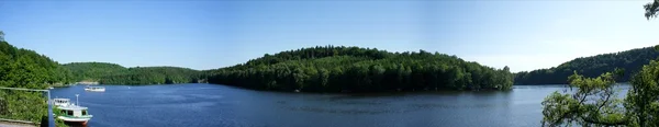 Panorama of a dam in Saxony — Stock Photo, Image