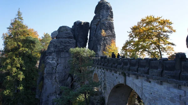 The Bastei-Bridge in the Saxon Switzerland, Germany — Stock Photo, Image