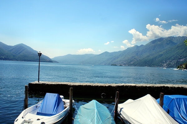View to Lake Maggiore in Switzerland