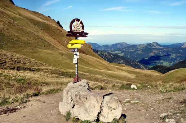 Rozcestník v allgaeu Alpách — Stock fotografie