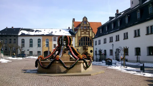 En påsk fontän i Thüringen — Stockfoto