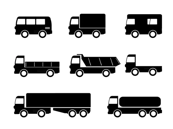 Vervoer vrachtwagen pictogrammen — Stockvector