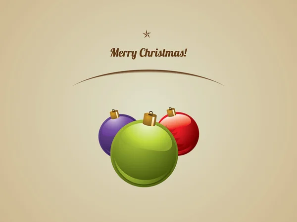 Carte postale Noël boules brillantes — Image vectorielle