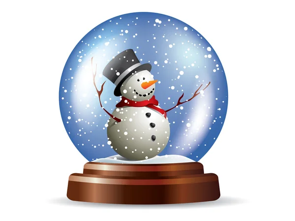 Snowglobe with snowman — Stock Vector