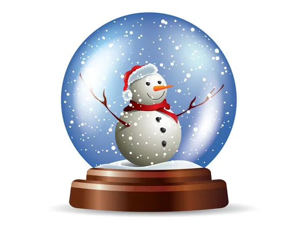 Snowglobe with snowman — Stock Vector