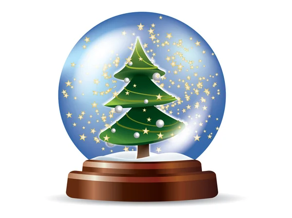 Snowglobe with Christmas tree — Stock Vector