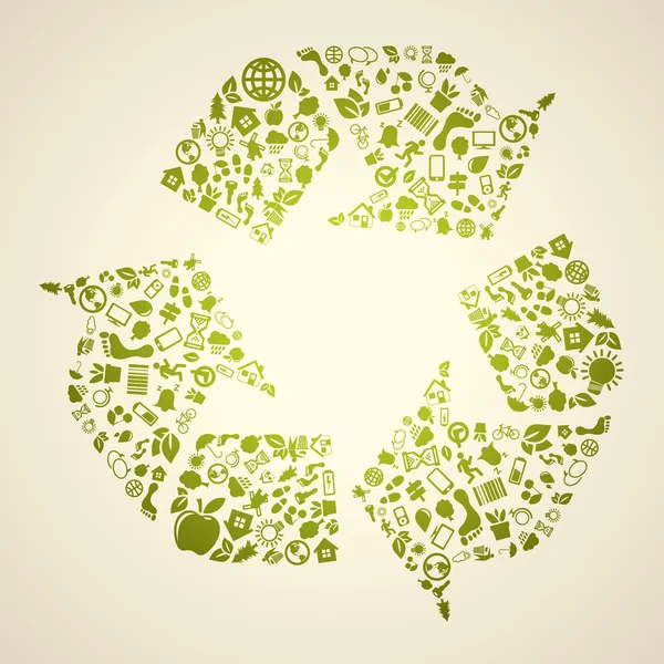 Icône de recyclage verte — Image vectorielle
