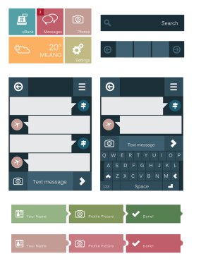 Flat user interface elements clipart