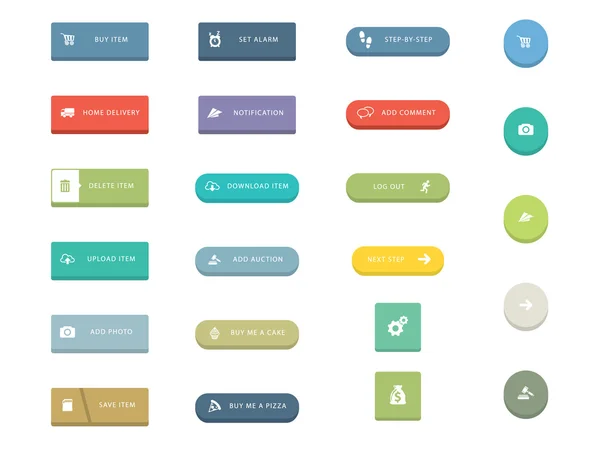 Icônes plates pour applications web et mobiles — Image vectorielle