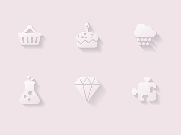 Iconos flotantes con sombra larga — Vector de stock