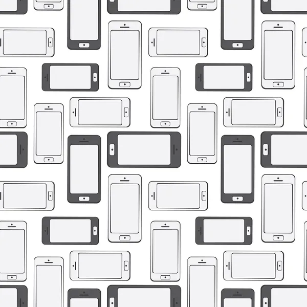 Mobile Devices, Smartphone, Seamless Pattern Background — Stock Vector