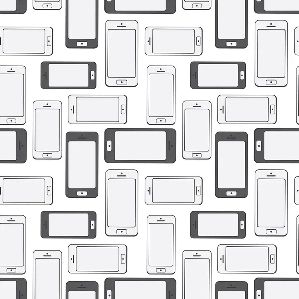 Appareils mobiles, Smartphone, fond de motif sans couture — Image vectorielle