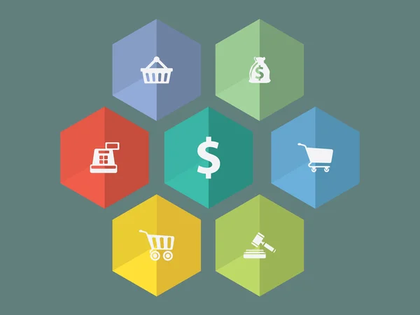 Icone di design piatto e-commerce in formato vettoriale modificabile — Vettoriale Stock