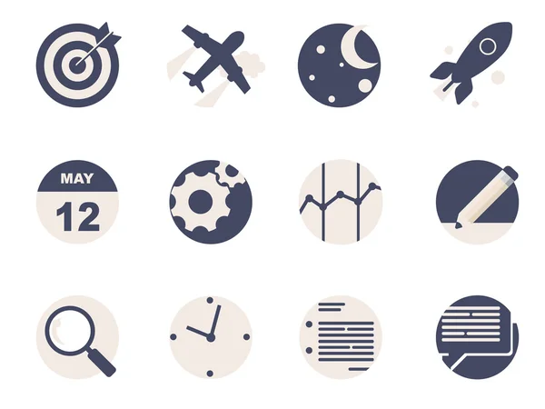 Ikon Datar Terbit bagi Aplikasi Web dan Seluler Stok Ilustrasi Bebas Royalti