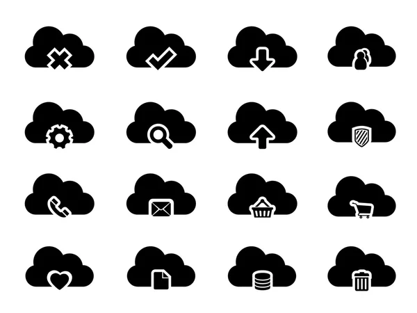 Icônes vectorielles pour le Cloud Computing — Image vectorielle