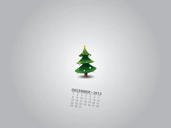 Calendário mínimo da árvore de Natal — Vetor de Stock