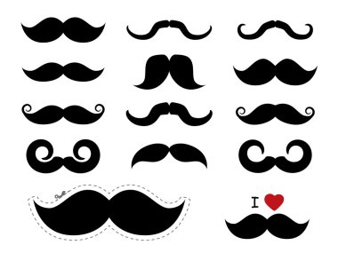 Mustache icons - Movember clipart