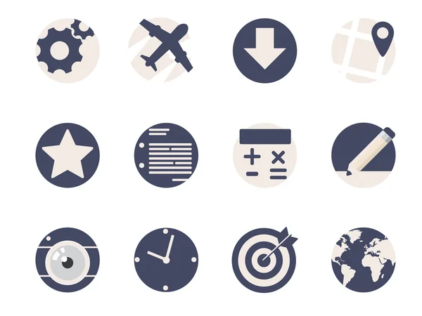 Icone piatte arrotondate per applicazioni Web e mobili — Vettoriale Stock