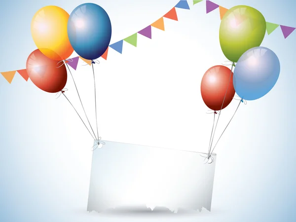 Verjaardag achtergrond met ballonnen en plaats voor tekst — Stockvector