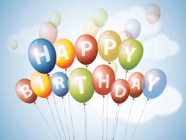 Balões de aniversário feliz — Vetor de Stock