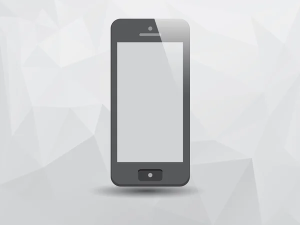 Illustration des Smartphones auf Low-Poly-Dreieck-Hintergrund — Stockvektor