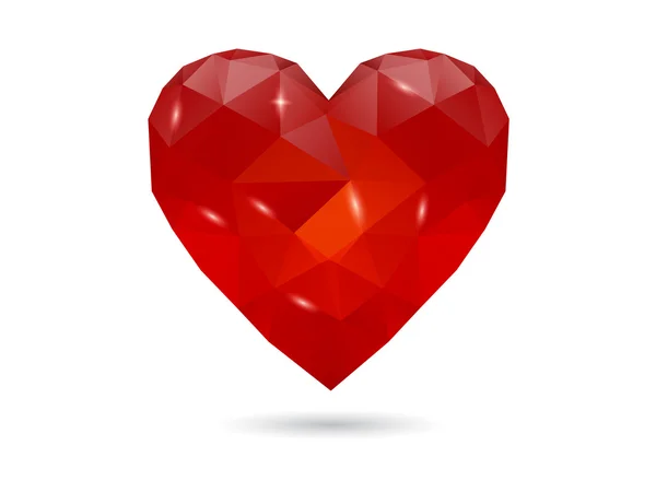 Düşük Poli soyut poligonal kalp. aşkın sembolü — Stok Vektör