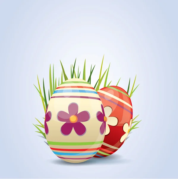 Coloridos huevos de Pascua pintados — Vector de stock