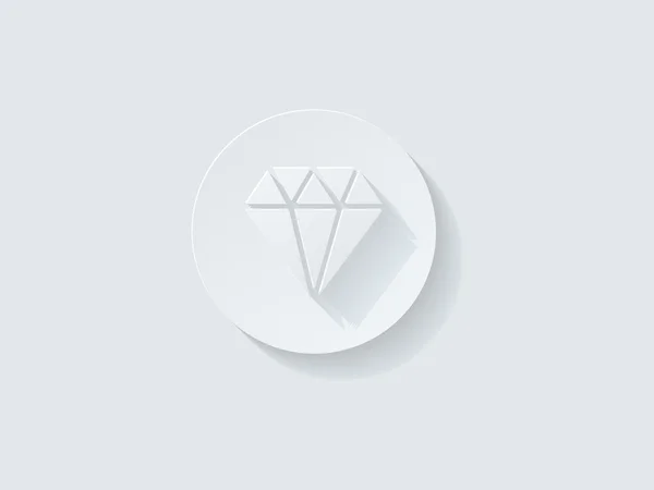Icône flottante en diamant avec ombre longue — Image vectorielle