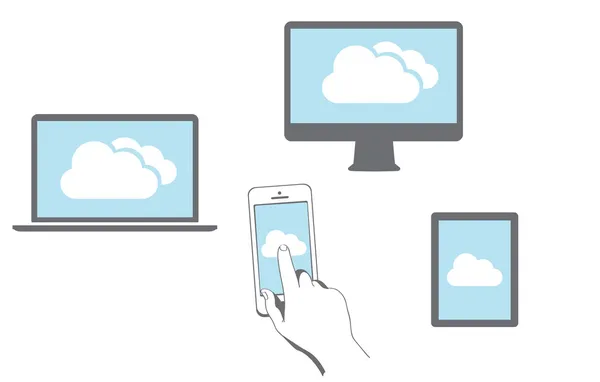 Cloud computing Network Connected all Devices — Stock Photo, Image