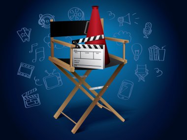 gerçekçi film öğeleri karalamalar ile