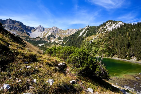 Wysoka góra jezioro w Alpach — Zdjęcie stockowe