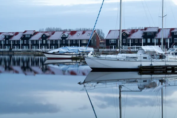 Jachthaven Reitdiep em Groningen — Fotografia de Stock