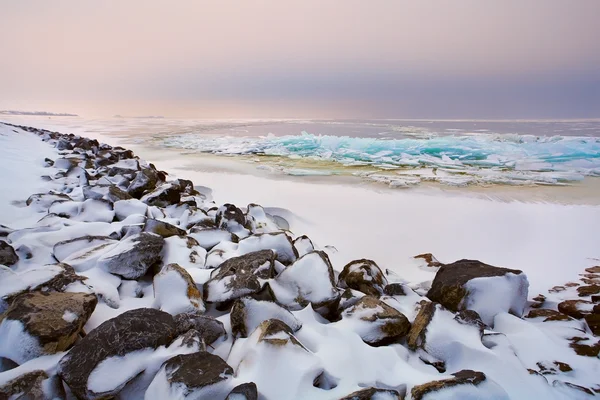 Gelo de prateleira no mar do Norte no inverno — Fotografia de Stock