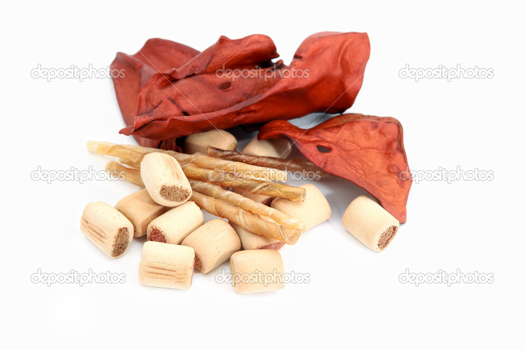dog snacks, chewing sticks and beef ears