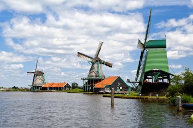 Hollanda yel değirmenleri zaanse Schans'a