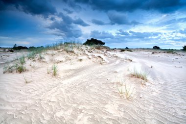 Rüzgar ve bulut kumul üzerinde