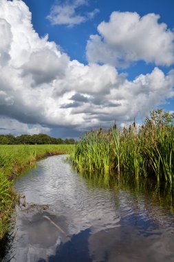 nehir üzerinde dramatik fırtınalı gökyüzü