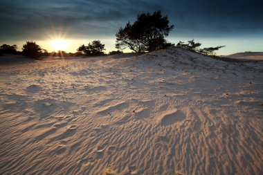 günbatımı kumul üzerinde