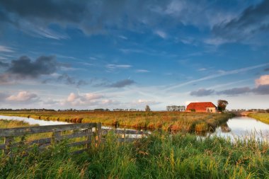 çiftlik evinin içinde altın güneş
