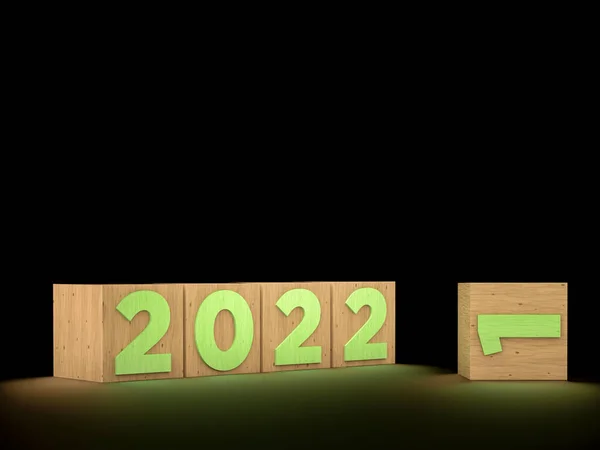 Ilustração Cubo Ano Novo 2021 Fundo Preto — Fotografia de Stock