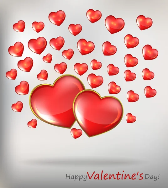 Cartão de Dia de Valentin com corações — Vetor de Stock