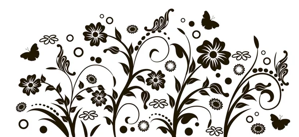 Çiçek tasarım, iç sticker — Stok Vektör