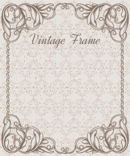 Vintage frame and seamless pattern. — Stock Vector