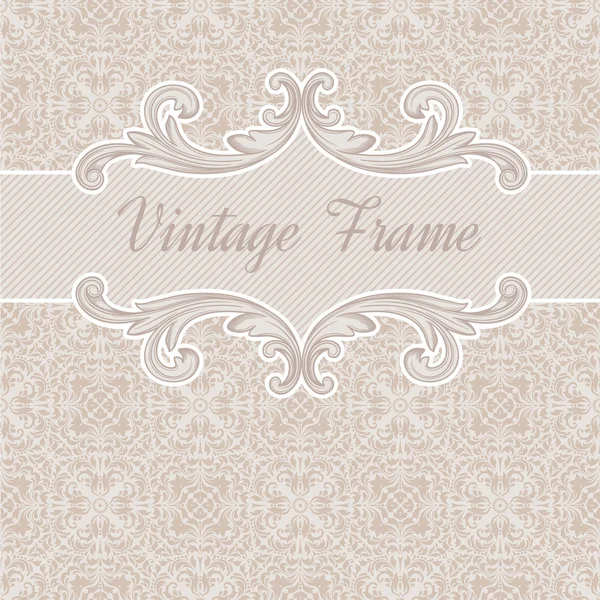 Vintage frame and seamless pattern. — Stock Vector