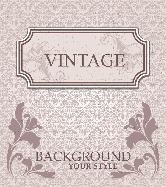 Vintage frame en naadloze patroon. — Stockvector