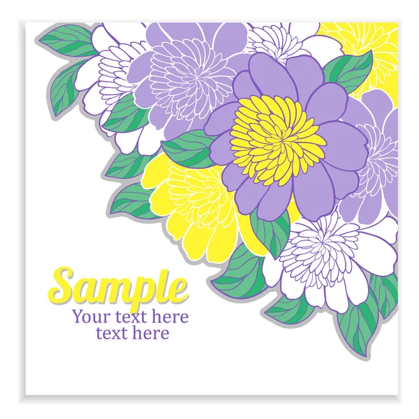 Tarjeta de flor — Vector de stock