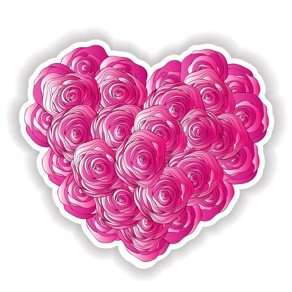 Cuore di rose — Vettoriale Stock