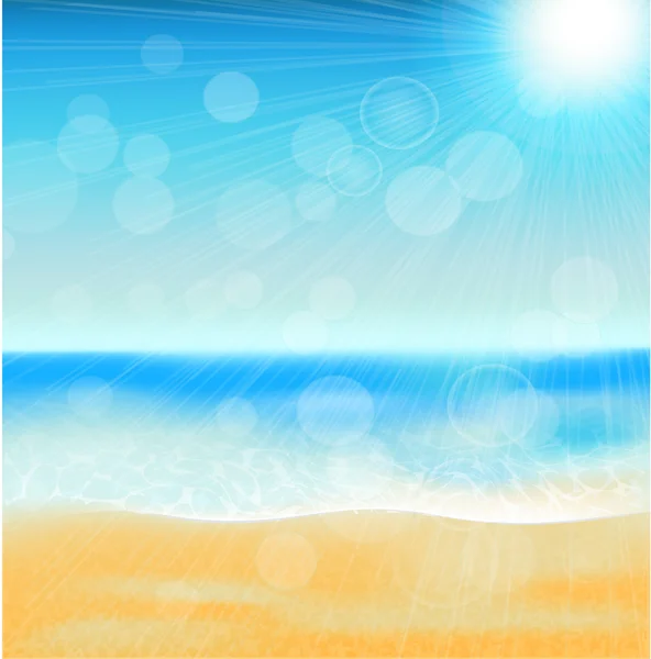 Spiaggia estiva sul mare — Vettoriale Stock